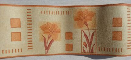 BORD EN PAPIER AVEC EFFET GAUFRÉ FLEURS ORANGES
