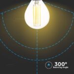 Lampadina LED E14 4W P45 Filamento 2700K Bianco caldo - immagine 3