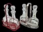 OLIO ACETO IN VETRO TRASPARENTE CON SUPPORTO  IN ACCIAIO INOX 18/8 - immagine 3