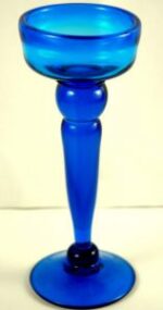 PORTE BOUGIE EN VERRE BLEU - immagine 2