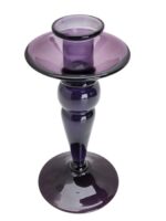 Porte Bougie en verre violée