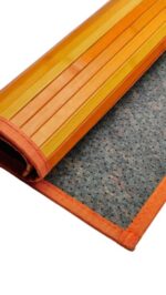 TAPIS BAMBOU ROUGE, ORANGE CRÉME 45 X 75 cm