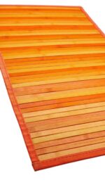 TAPIS BAMBOU ROUGE, ORANGE CRÉME 45 X 75 cm