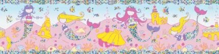 BORDURE ADHÉSIVE SIRÈNE ROSE