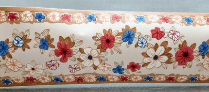 BORDURE ADHÉSIVE  AVEC BORD MARRON ET FLEUR