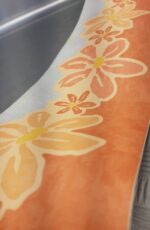 AUTOCOLLANT DE FRONTIÈRE FLEURS D'ORANGE