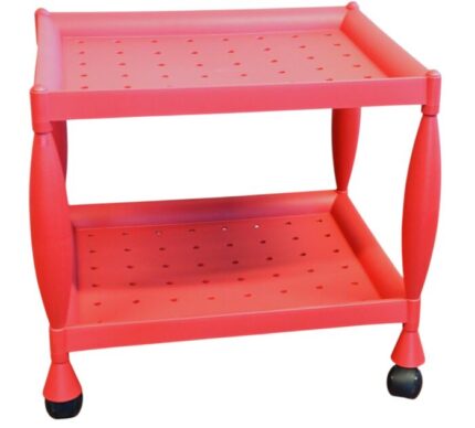 CHARIOT RECTANGULAIRE 2 NIVEAUX ROUGE "MODI"