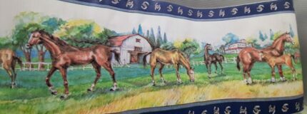 BORDURE ADHÉSIVE  AVEC DES CHEVAUX