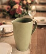 CARAFFA ARTIGIANALE IN CERAMICA VERDE FATTA A MANO CASA DECO - immagine 9