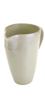 CARAFFA ARTIGIANALE IN CERAMICA VERDE FATTA A MANO CASA DECO - immagine 4