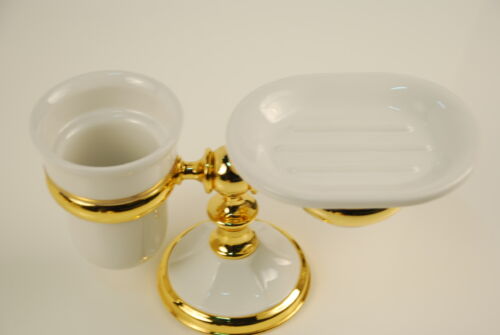 product-18039-0-eeb67e05-500 PORTA SPAZZOLINO / SAPONE DOPPIO IN TOMAZ ORO BIANCO - immagine 1