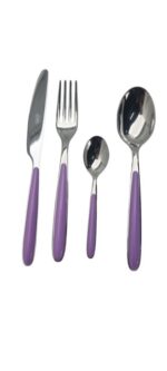 MORINOX FUNNY ENSEMBLE DE COUVERTS 24 PIÈCES 6 PERSONNES - INOX 18/10 COULEUR LILAS - immagine 4