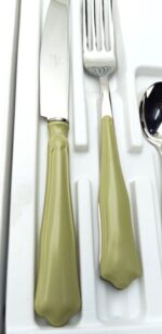 MORINOX COUVERTS OPÉRA 24 pcs. 6 PERSONNES INOX 18/10 et ABS VERT SAUGE - immagine 3