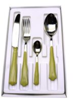 MORINOX COUVERTS OPÉRA 24 pcs. 6 PERSONNES INOX 18/10 et ABS VERT SAUGE