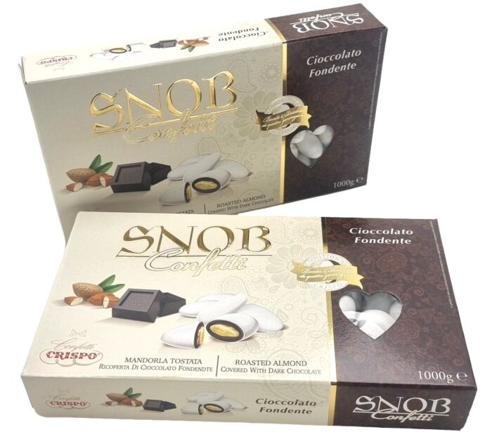 product-18224-0-6e69ba1b-700 Confetti Snob Cioccolato Fondente ALLA MANDORLA 200gr - immagine 1
