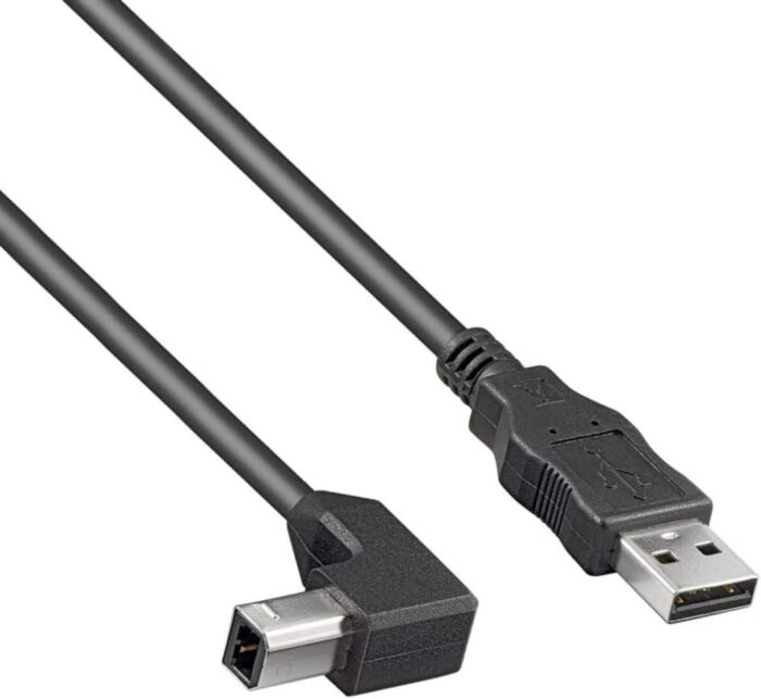 product-18320-0-7a4119b5-700 Cavo USB 2.0 High Speed M/M 0,5m, A Maschio su B Maschio Piegato a 90°, Cavo di Collegamento USB per Scanner ECC., Dop - immagine 1