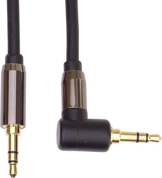 product-18324-0-b01a19ae-700 Cavo Jack Stereo HQ da 3,5 mm, Spina Jack da 3,5 mm, Stereojack Maschio-Maschio 90°, Cavo Di Collegamento Audio Cuffie A - immagine 1