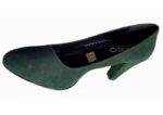 scarpe donna decolleté tacco alto verde scuro camoscio vera pelle tag 37 by riko - immagine 3