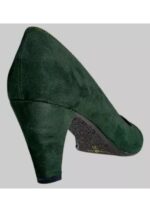 scarpe donna decolleté tacco alto verde scuro camoscio vera pelle tag 37 by riko - immagine 8