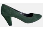 scarpe donna decolleté tacco alto verde scuro camoscio vera pelle tag 37 by riko - immagine 2