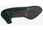 scarpe donna decolleté tacco alto verde scuro camoscio vera pelle tag 37 by riko - immagine 7