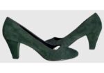 scarpe donna decolleté tacco alto verde scuro camoscio vera pelle tag 37 by riko - immagine 5