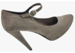 SCARPE DONNA DECOLLETE TACCO ALTO GRIGIO VERA PELLE CAMOSCIO TAG 36 BY ALYSA