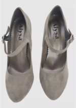 SCARPE DONNA DECOLLETE TACCO ALTO GRIGIO VERA PELLE CAMOSCIO TAG 36 BY ALYSA - immagine 3