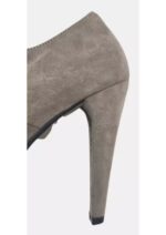 SCARPE DONNA DECOLLETE TACCO ALTO GRIGIO VERA PELLE CAMOSCIO TAG 36 BY ALYSA - immagine 5