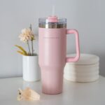 Flamingueo Tazza Termica - Borraccia con Cannuccia Rosa