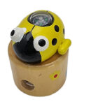 TEMPERINO IN LEGNO COCCINELLA COLORATA CON BUSSOLA ALT 5 cm. Diam. 4 cm. - immagine 6