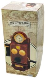 TÉLÉPHONE VINTAGE ANTIQUE DÉCO AVEC HORLOGE ET RADIO 36 X 16 cm. - immagine 3