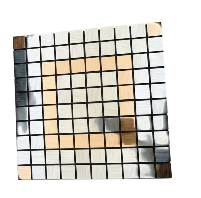 product-18683-0-ea2ad313-700 PIASTRELLA STICKER DECORAZIONE IN MOSAICO IN PVC EFFETTO METALLO 30 X 30 CM. - immagine 1