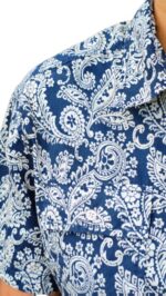 CHEMISE D'ÉTÉ BLEU AVEC DESIGN EN BLANC À MANCHES COURTES TAILLE L PAR LEE COOPER - immagine 5