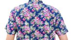 CHEMISE BLEUE FONCEE À FLEURS MANCHES COURTES TAILLE L PAR HEROD - immagine 3