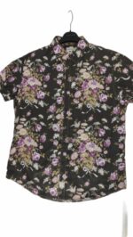 CHEMISE MARRON AVEC FLEUR VIOLETTE TAILLE M BY LEE COOPER - immagine 3