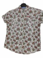 CHEMISE BLANCHE À FLEURS ROUGES TAILLE S BY LEE COOPER