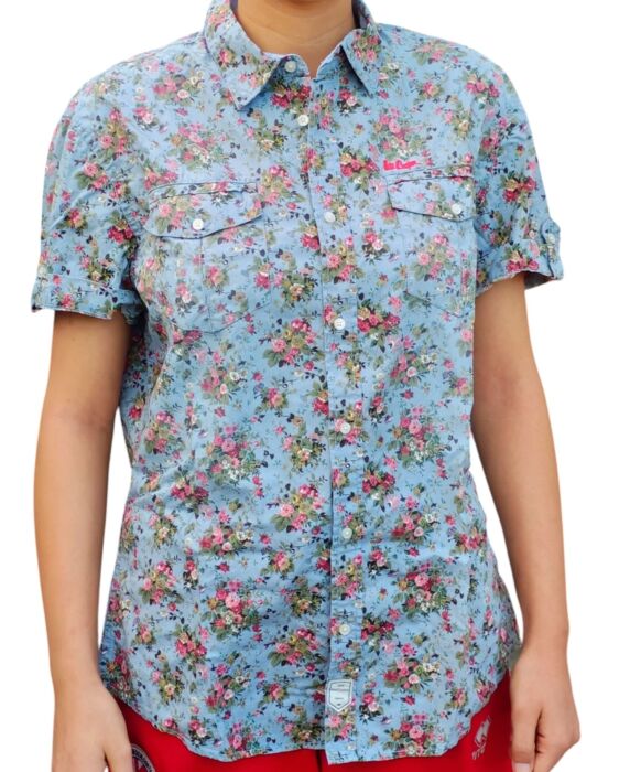product-18889-0-74df9548-700 CHEMISE BLEUE À FLEURS ROSES TAILLE S BY LEE COOPER