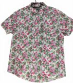 CHEMISE BLANCHE À FLEURS ROUGES À MANCHES COURTES TAILLE S  PAR HEROD - immagine 5