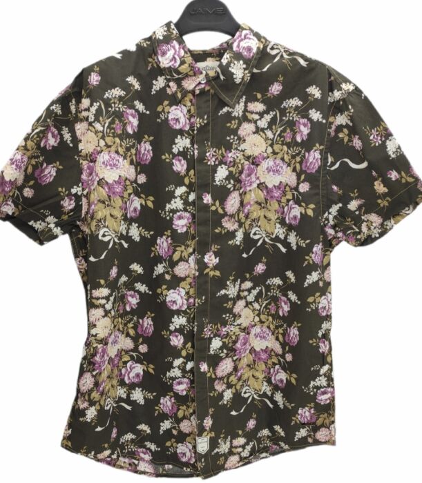 product-18925-0-33d105df-700 CHEMISE À FLEURS VIOLETTES BRUNES À MANCHES COURTES TAILLE L PAR LEE COOPER - immagine 1