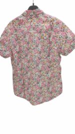 CHEMISE BLANCHE À FLEURS ROSES MANCHES COURTES TAILLE L BY HEROD