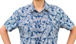 CHEMISE BLEUE À MOTIFS EN BLANC MANCHES COURTES TAILLE M PAR LEE COOPER - immagine 2