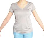 T-SHIRT DONNA SCOLLO V MANICHE CORTE TORTORA  BY ORIGINAL MARINES - immagine 5