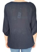 MAGLIETTA DONNA NERA MANICHE A 3/4 TAG. XS, S, M, L, XL BY ORIGINAL MARINES - immagine 4