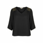 MAGLIETTA DONNA NERA MANICHE A 3/4 TAG. XS, S, M, L, XL BY ORIGINAL MARINES - immagine 2