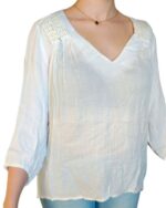 MAGLIETTA DONNA BIANCA MANICHE A 3/4 TAG. XS, S, M, L, XL BY ORIGINAL MARINES