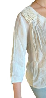 MAGLIETTA DONNA BIANCA MANICHE A 3/4 TAG. XS, S, M, L, XL BY ORIGINAL MARINES
