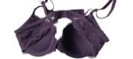 Reggiseno LOVABLE imbottito con ferretto Pretty Lace in pizzo e microfibra, tornado scuro