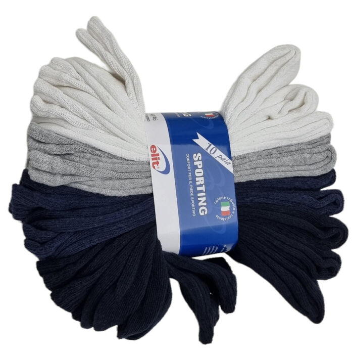 product-19296-0-ef310dd8-700 CALZINI UOMO GAMBALETTO 10 PAIA CONFORT PER SPORT BY ELIT MADE IN ITALY - immagine 1