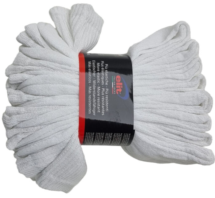 product-19315-43-40d1eaaa-700 CALZINI BIANCHI 8 PAIA PER SPORT E TEMPO LIBERO BY ELIT MADE IN ITALY - immagine 1